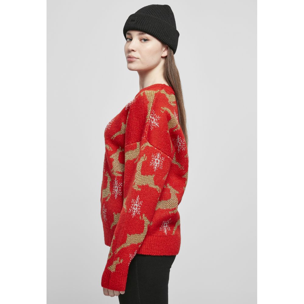 Urban Classics - Oversized Christmas sweater - Red